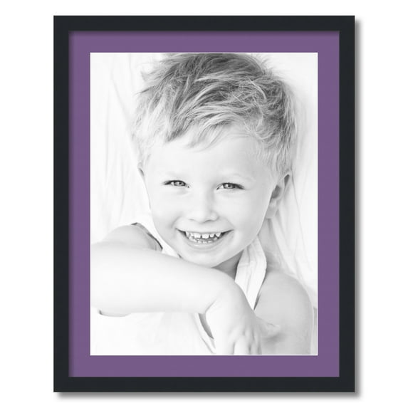 ArtToFrames 22x28" Matted Picture Frame with 18x24" Single Mat Photo Opening Framed in 1.25" Satin Black and 2" Grape Mat (FWM-3926-22x28)