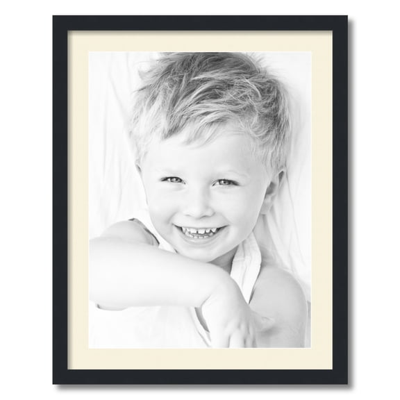 ArtToFrames 22x28 Matted Picture Frame with 18x24 Single Mat Photo Opening Framed in 1.25 Satin Black and 2 Ivory Mat (FWM-3926-22x28)