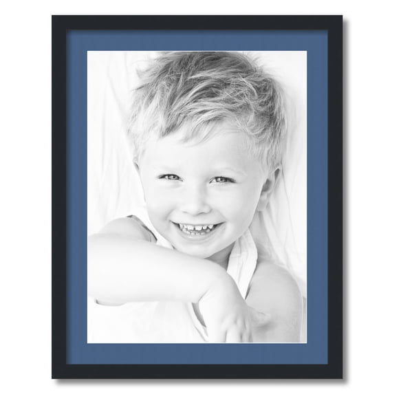 ArtToFrames 22x28 Matted Picture Frame with 18x24 Single Mat Photo Opening Framed in 1.25 Satin Black and 2 Royal Mat (FWM-3926-22x28)