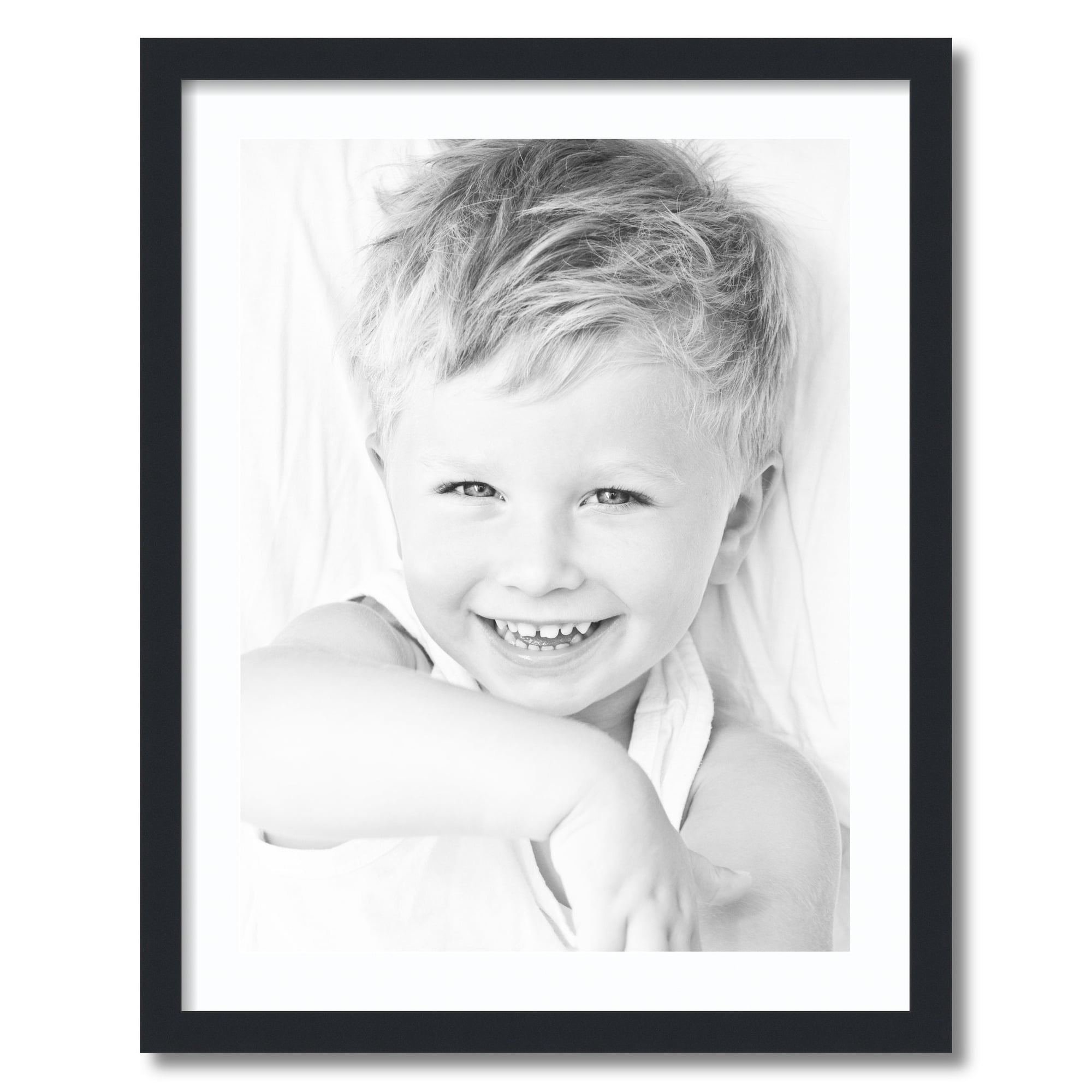 ArtToFrames 22x28" Matted Picture Frame with 18x24" Single Mat Photo Opening Framed in 1.25" Satin Black and 2" Super White Mat (FWM-3926-22x28)