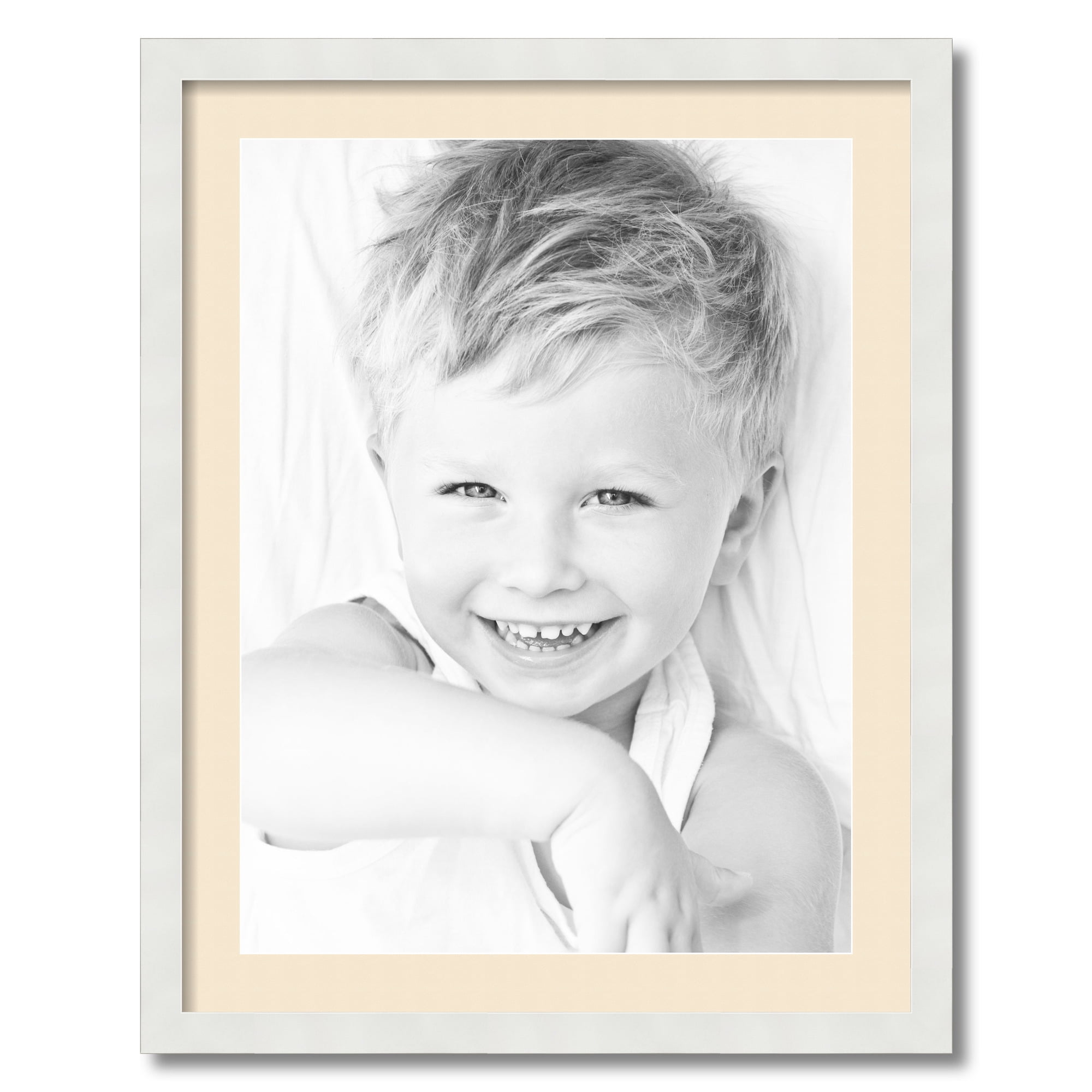 ArtToFrames 22x28" Matted Picture Frame with 18x24" Single Mat Photo Opening Framed in 1.25" Satin White Frame and 2" Alabaster Mat (FWM-3966-22x28)