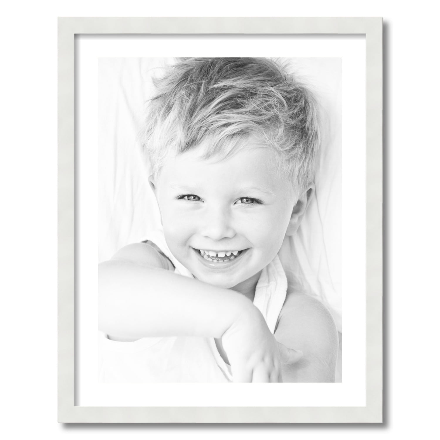 ArtToFrames 22x28 Matted Picture Frame with 18x24 Single Mat Photo Opening Framed in 1.25 Satin White Frame and 2 Crisp Mat (FWM-3966-22x28)