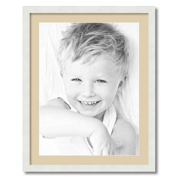 ArtToFrames 22x28" Matted Picture Frame with 18x24" Single Mat Photo Opening Framed in 1.25" Satin White Frame and 2" Seaside Mat (FWM-3966-22x28)