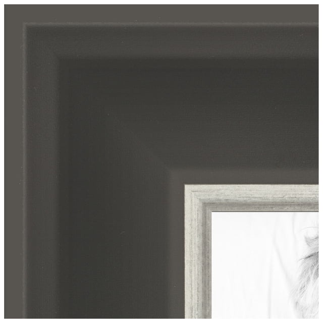 ArtToFrames 22x29 inch Black Velvet with Silver Wide Picture Frame, Black MDF Poster Frame (4693)