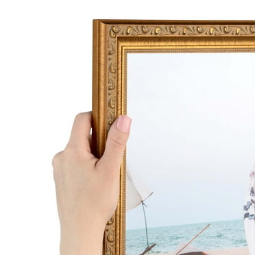 ArtToFrames 22x29 inch Gold with beads Picture Frame, Gold Wood Poster Frame (4139)