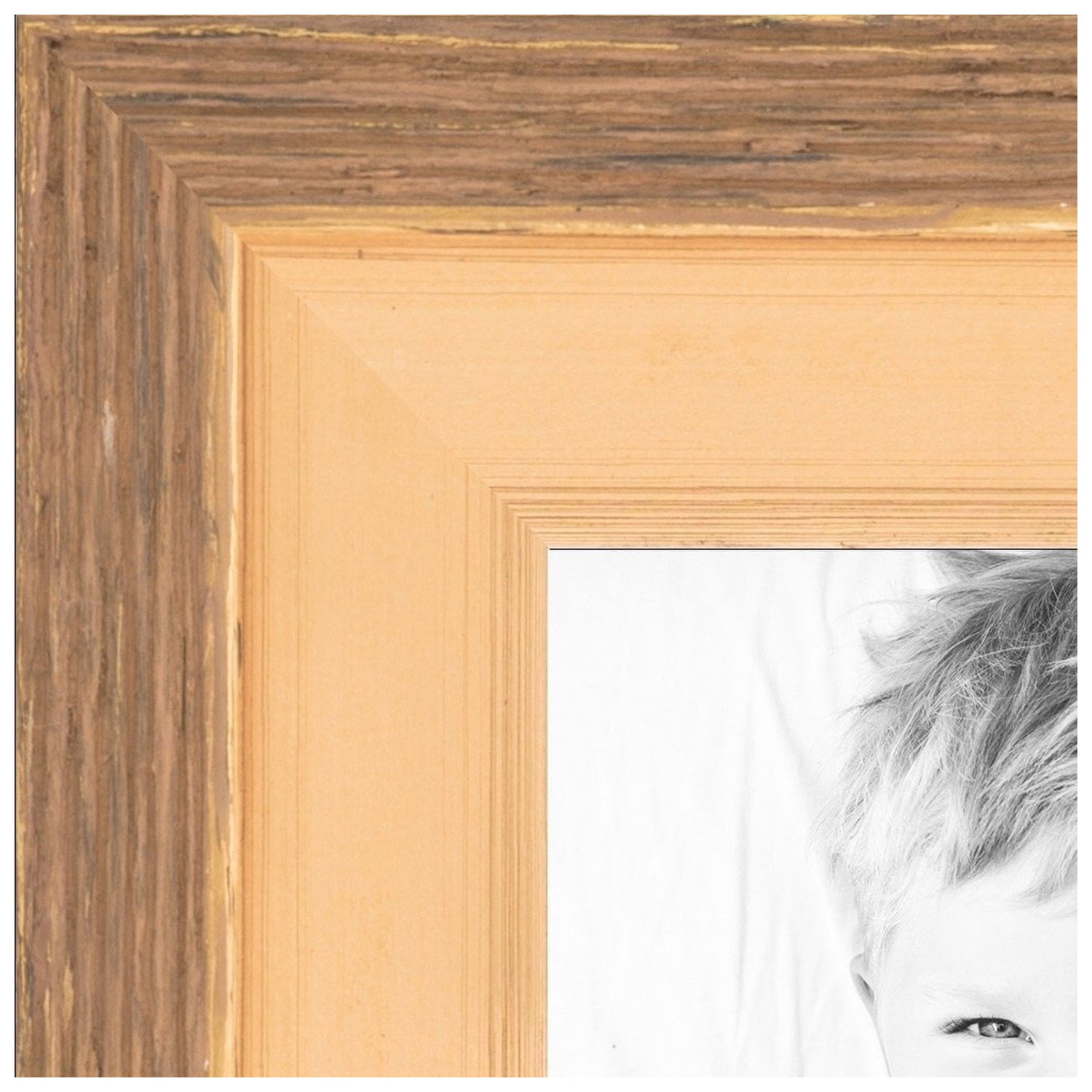 ArtToFrames 22x30 inch Gold And Stained Brown Picture Frame, Gold Wood Poster Frame (4766
