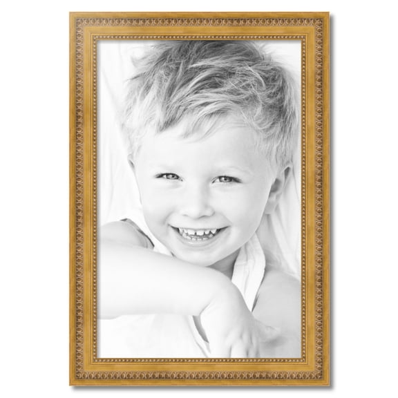ArtToFrames 22x34" Gold Picture Frame, Gold Wood Poster Frame, with Regular Acrylic and 2 (FBPL-4166)