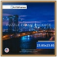 thumbnail image 1 of ArtToFrames 23.85x23.85 Inch - 60.6x60.6 CM Gold Puzzle Frame for 1000 piece Puzzles.0.75 Inch Custom Wood Puzzle Frames, Gold with Star - Comes with Economy Acrylic, 1 of 6