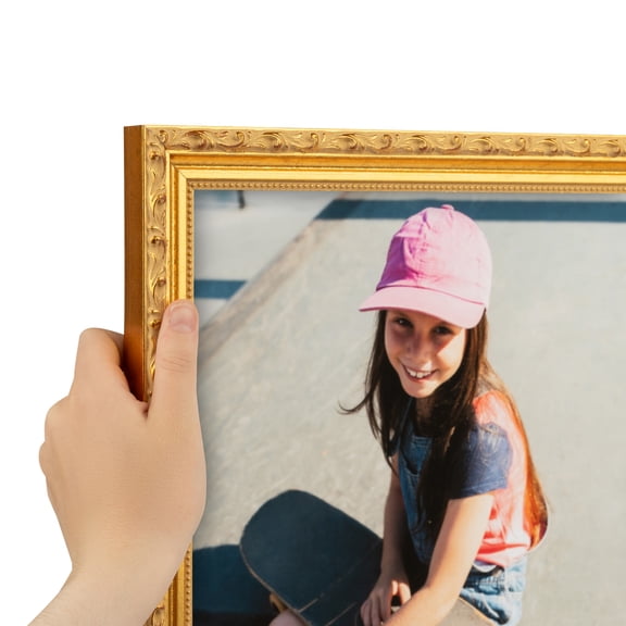 ArtToFrames 23" x 23" Gold Compo with Cream Picture Frame, 23x23 inch Gold Wood Poster Frame (WOM-5228), Pack