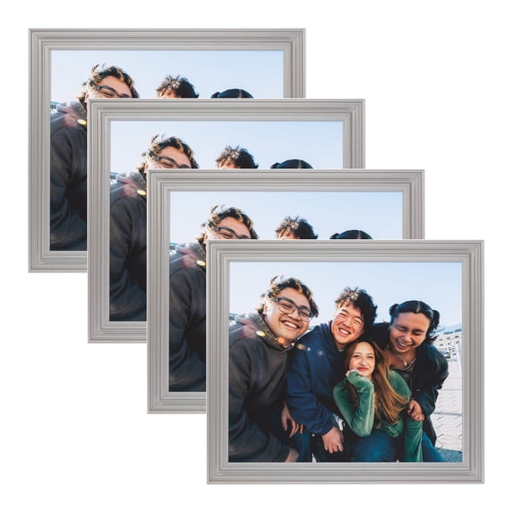 ArtToFrames 23" x 24" Silver Picture Frame, 23x24 inch Silver Wood Poster Frame (WOM-5388), 4 Pack