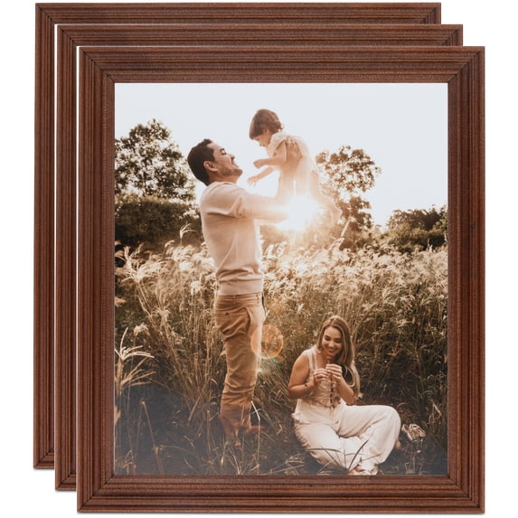 ArtToFrames 23" x 32" Walnut Picture Frame, 23x32 inch Brown Wood Poster Frame (WOM-4096), 3 Pack