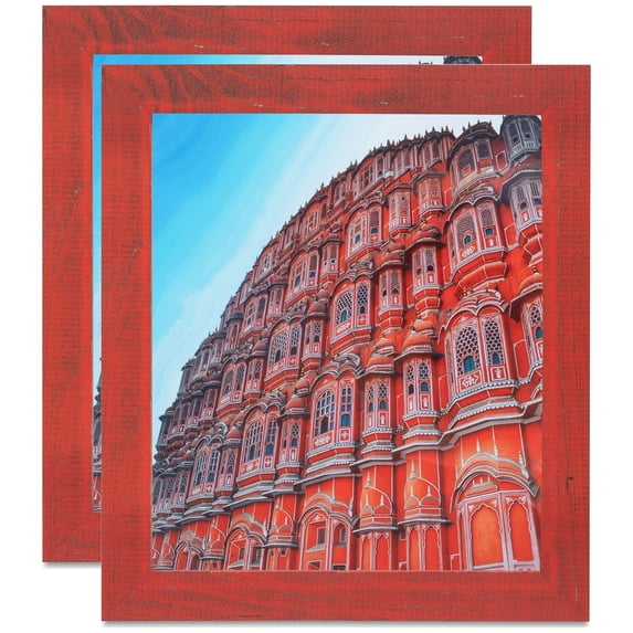 ArtToFrames 23" x 33" Red Picture Frame, 23x33 inch Red Wood Poster Frame (WOM-4593), 2 Pack
