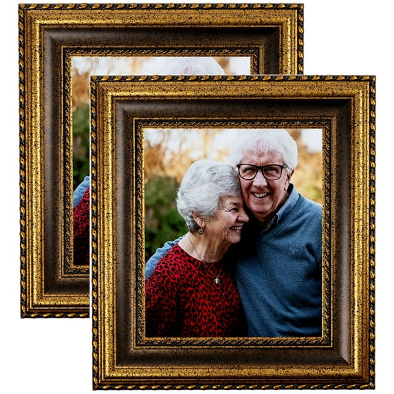 ArtToFrames 23" x 33" Speckeled Gold and Black with rope Picture Frame, 23x33 inch Multi Wood Poster Frame (WOM-5166), 2 Pack