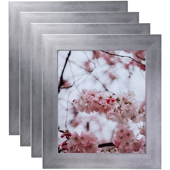 ArtToFrames 24" x 24" Muted Cold Silver Picture Frame, 24x24 inch Silver MDF Poster Frame (WOM-4677), 4 Pack