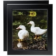 thumbnail image 1 of ArtToFrames 24" x 24" Satin Black Step Lip Picture Frame, 24x24 inch Black Wood Poster Frame (WOM-1452), 2 Pack, 1 of 6