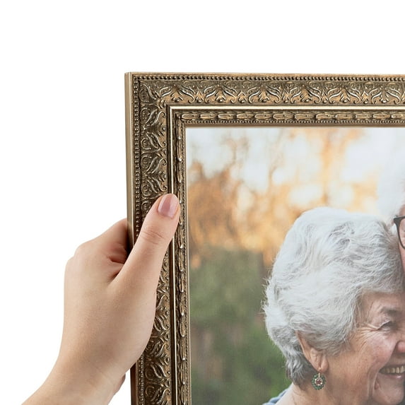 ArtToFrames 24" x 24" Silver Victorian Emboss Picture Frame, 24x24 inch Silver Wood Poster Frame (WOM-5082), 4 Pack