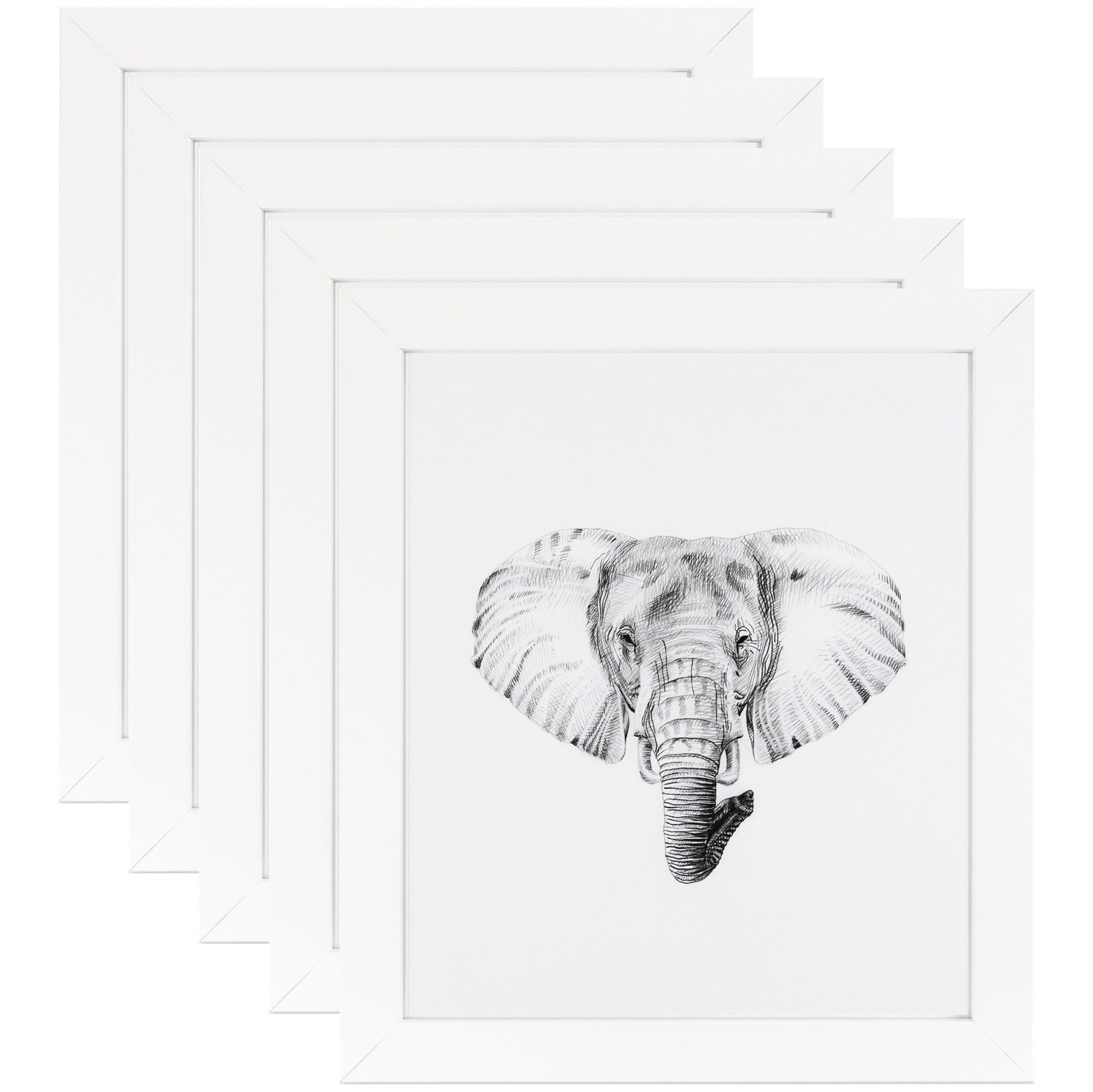 ArtToFrames 24" x 24" Soft White Picture Frame, 24x24 inch White MDF Poster Frame (WOM-5179), 5 Pack