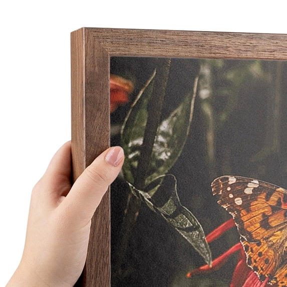 ArtToFrames 24" x 24" Walnut Wood Picture Frame, 24x24 inch Brown Wood Poster Frame (WOM-4883)