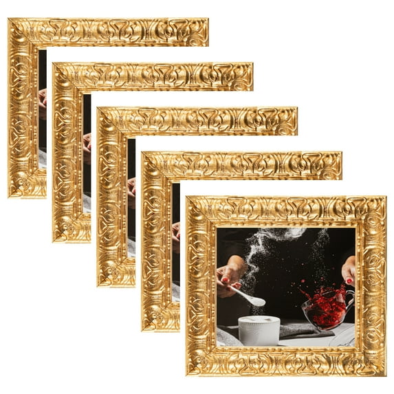 ArtToFrames 24" x 25" Antique Floral Gold Picture Frame, 24x25 inch Multi Wood Poster Frame (WOM-5169), 5 Pack