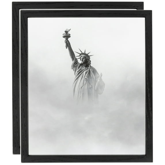 ArtToFrames 24" x 30" Black Picture Frame, 24x30 inch Black Wood Poster Frame (WOM-4308), 2 Pack