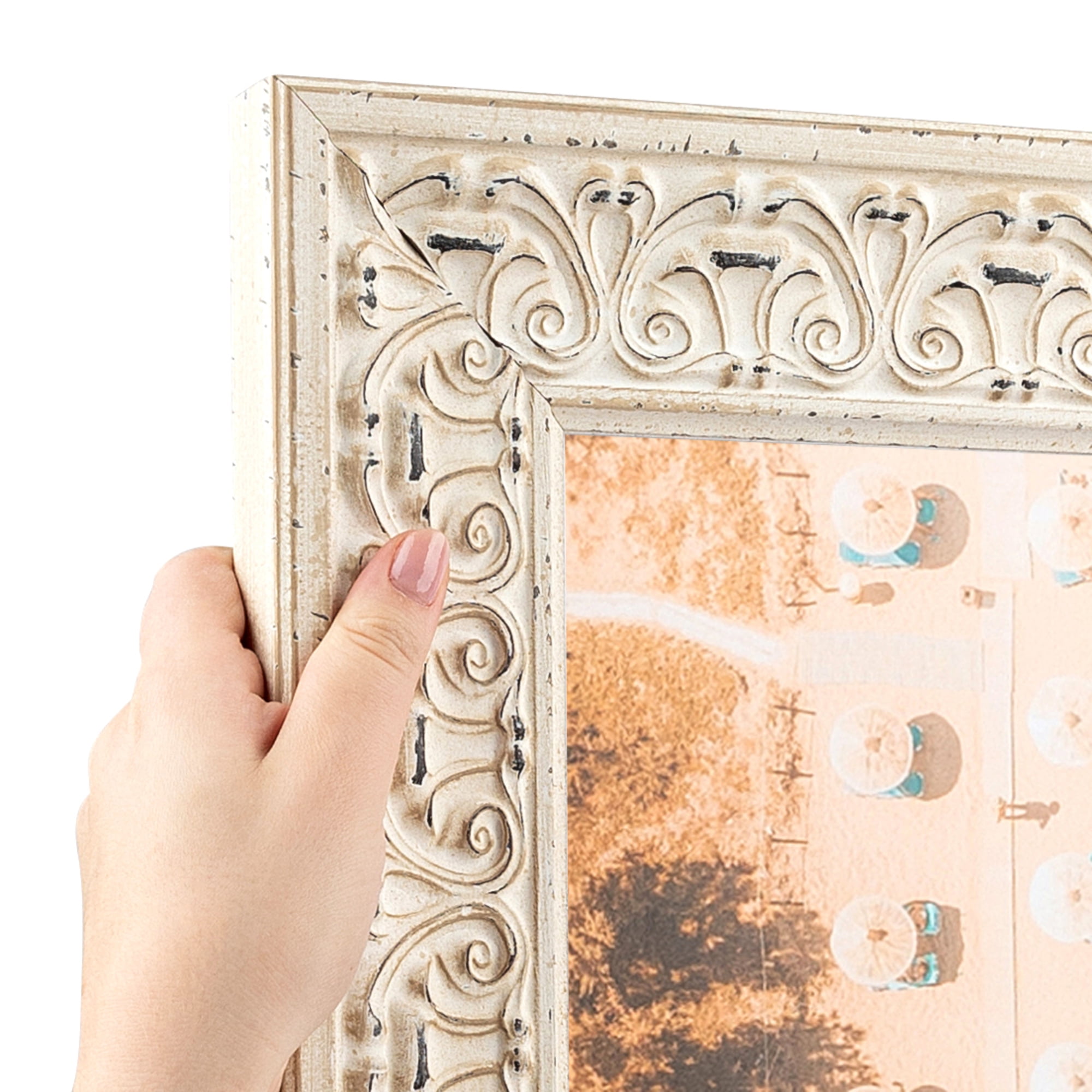 ArtToFrames 24" x 30" Cream Picture Frame, 24x30 inch Wood Poster Frame