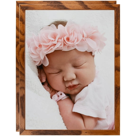 ArtToFrames 24" x 30" Honey Picture Frame, 24x30 inch Brown Wood Poster Frame (WOM-4214), 2 Pack
