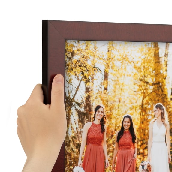 ArtToFrames 24" x 32" Flat Mahogany Veneer Picture Frame, 24x32 inch Brown Wood Poster Frame (WOM-5221), Pack