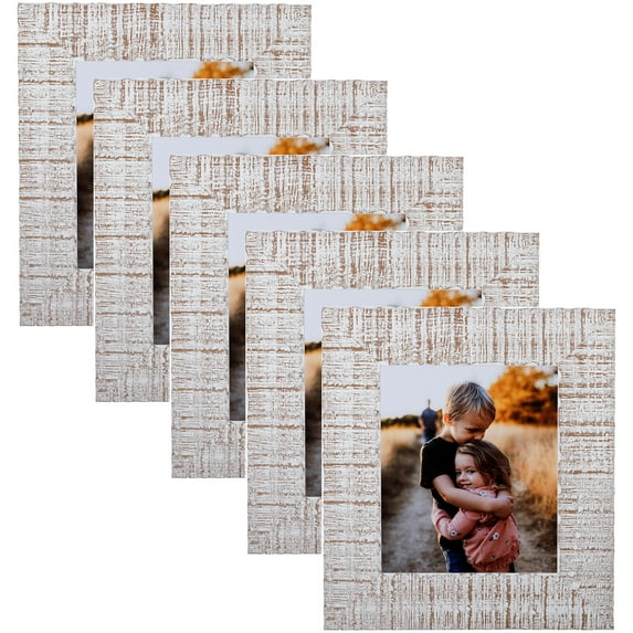 ArtToFrames 24" x 32" white wash Picture Frame, 24x32 inch Multi Wood Poster Frame (WOM-5163), 5 Pack