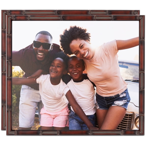ArtToFrames 24" x 36" .75" - Walnut Bamboo Picture Frame, 24x36 inch Brown Wood Poster Frame (WOM-4874), 2 Pack