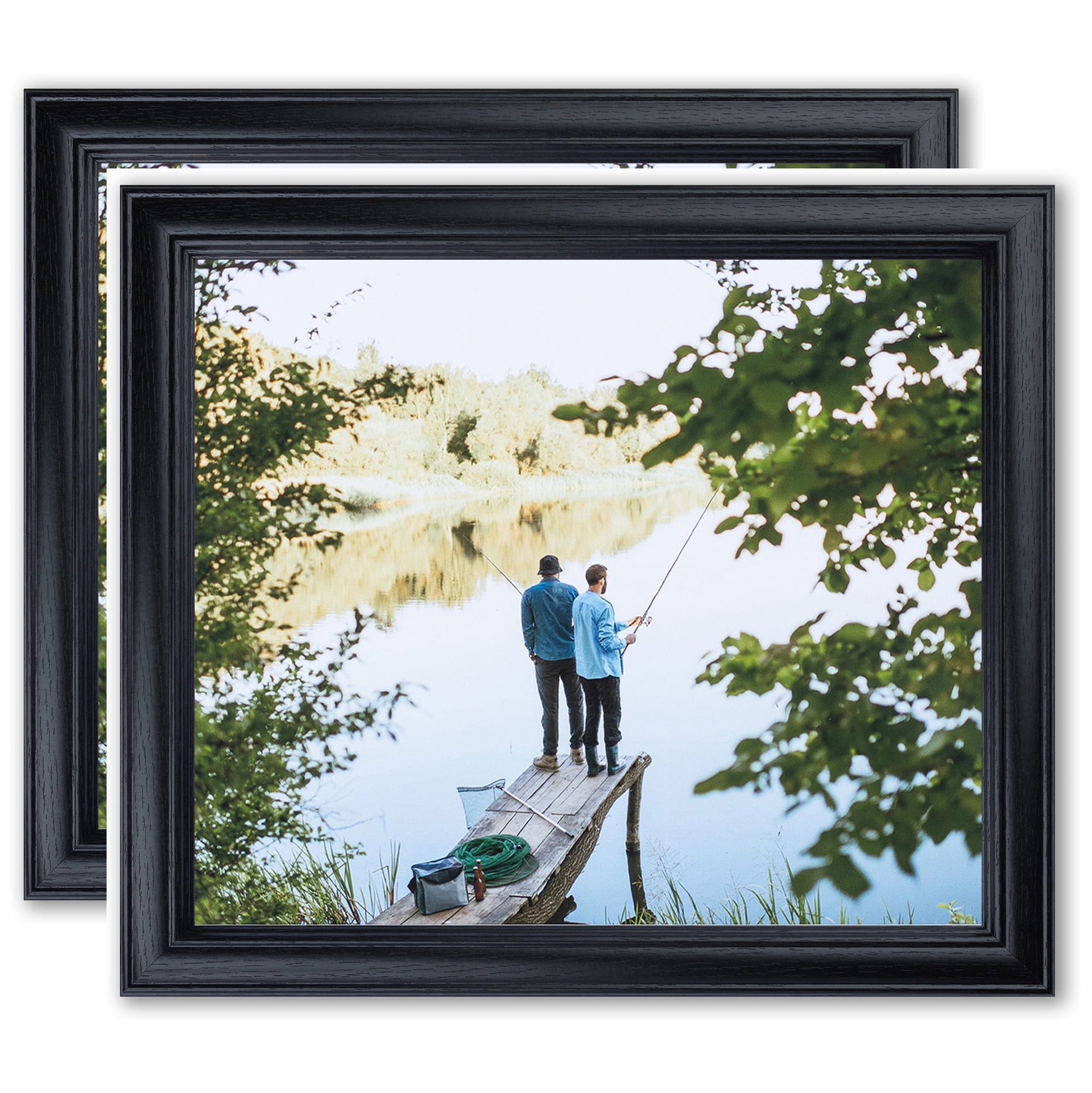 ArtToFrames 24" x 36" Galleria Noir Picture Frame, 24x36 inch Black MDF Poster Frame (WOM-4083), 2 Pack