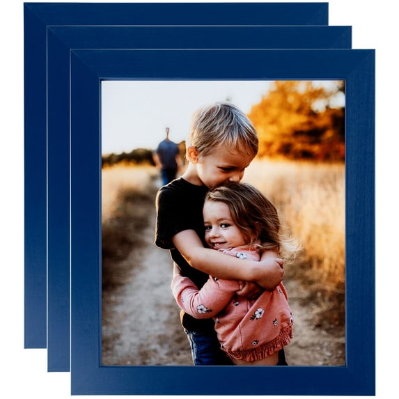 ArtToFrames 24" x 36" Blue Picture Frame, 24x36 inch Blue Wood Poster Frame (WOM-4118), 3 Pack