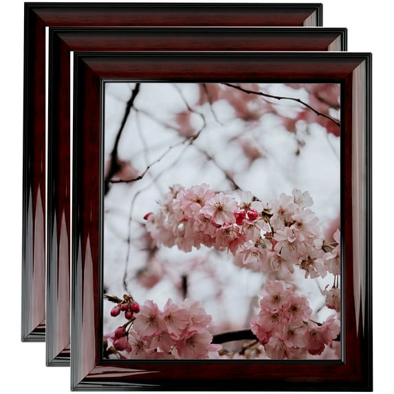 ArtToFrames 24" x 36" Honors Mahogany with Black Picture Frame, 24x36 inch Brown Wood Poster Frame (WOM-5154), 3 Pack