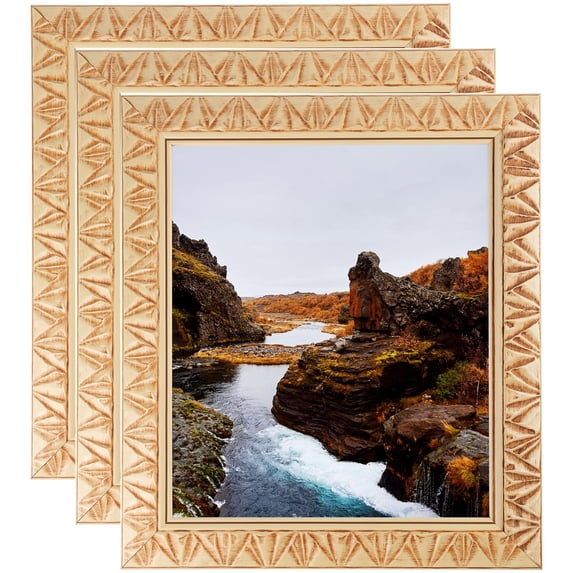 ArtToFrames 24" x 36" Ivory Picture Frame, 24x36 inch White Wood Poster Frame (WOM-4946), 3 Pack