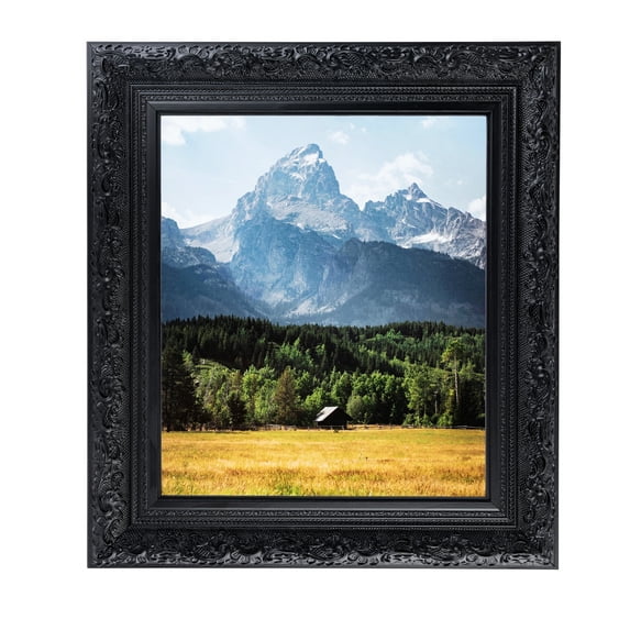 ArtToFrames 24" x 36" Majestic Black Picture Frame, 24x36 inch Black Wood Poster Frame (WOM-5120), 1 Pack