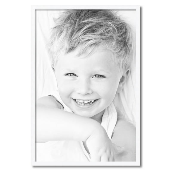 ArtToFrames 24" x 36" Satin White Picture Frame, 24x36 inch White Wood Poster Frame (WOM-4655)