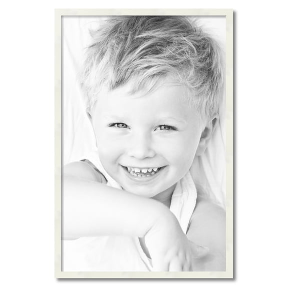 ArtToFrames 24" x 37" White Picture Frame, 24x37 inch White Wood Poster Frame (WOM-5140)