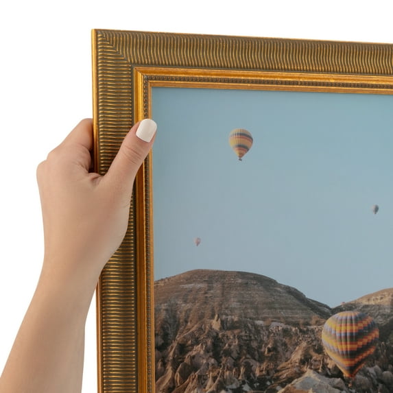 ArtToFrames 24" x 39" Gold Ornate Picture Frame, 24x39 inch Gold Wood Poster Frame (WOM-4546)