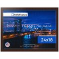 thumbnail image 1 of ArtToFrames 24x18 Inch - 61x46 CM Brown Puzzle Frame for 300 piece Puzzles.1.00 Inch Custom MDF Puzzle Frames, Walnut - Comes with Economy Acrylic, 1 of 6