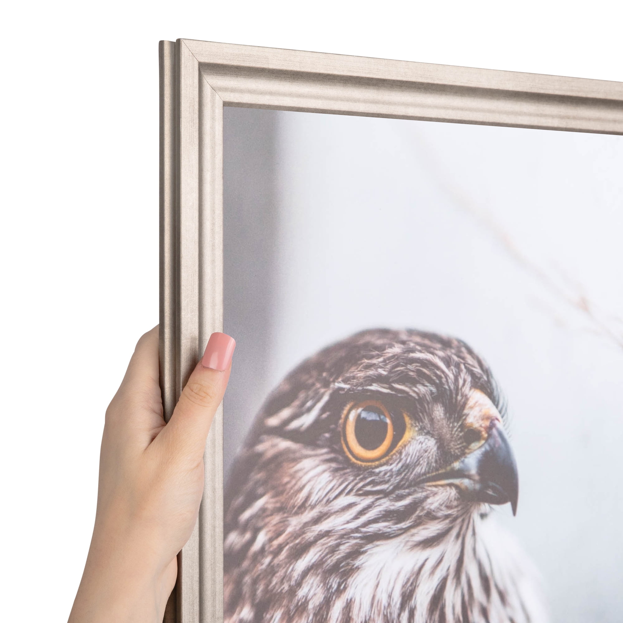 ArtToFrames 16x24 Inch Silver Picture Frame, This Silver Wood Poster Frame  is Great for Your Art or Photos, Comes with 060 Plexi Glass (4319) 