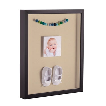 ArtToFrames 24x24 Inch Shadow Box Picture Frame, with a Satin Black Tall 1 Wide Shadowbox frame and Seaside Mat Backing (4654)