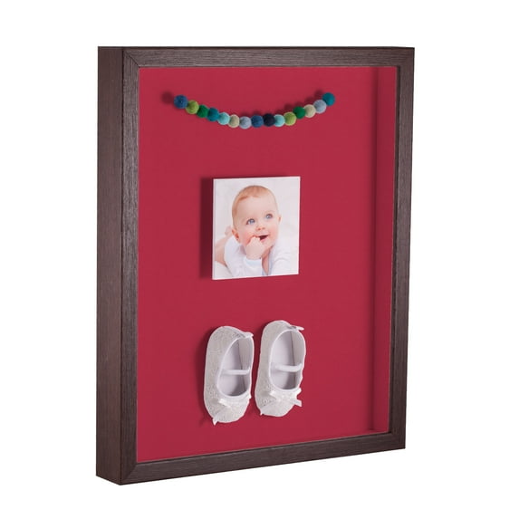 ArtToFrames 24x24 Inch Shadow Box Picture Frame, with a Verlinga Brown 1 Wide Shadowbox frame and Rouge Mat Backing (4656)