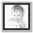 thumbnail image 1 of ArtToFrames 24x24 Matted Picture Frame with 20x20 Single Mat Photo Opening Framed in 1.25 Off White Wash on Ash and 2 Black Mat (FWM-4098-24x24), 1 of 8