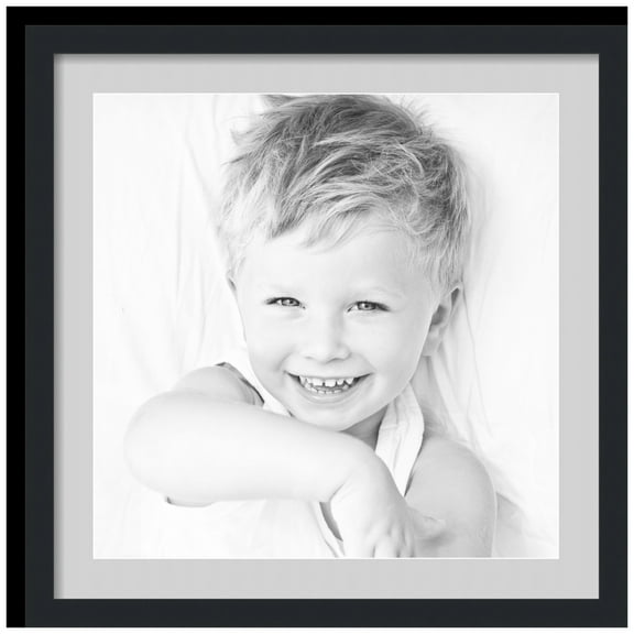 ArtToFrames 24x24" Matted Picture Frame with 20x20" Single Mat Photo Opening Framed in 1.25" Satin Black and 2" Candlewick Mat (FWM-3926-24x24)