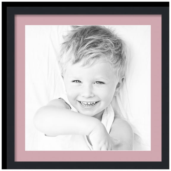 ArtToFrames 24x24" Matted Picture Frame with 20x20" Single Mat Photo Opening Framed in 1.25" Satin Black and 2" Seashell Mat (FWM-3926-24x24)