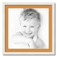 thumbnail image 1 of ArtToFrames 24x24 Matted Picture Frame with 20x20 Single Mat Photo Opening Framed in 1.25 Satin White Frame and 2 Amber Mat (FWM-3966-24x24), 1 of 8