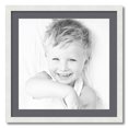 thumbnail image 1 of ArtToFrames 24x24 Matted Picture Frame with 20x20 Single Mat Photo Opening Framed in 1.25 Satin White Frame and 2 Mountain Grey Mat (FWM-3966-24x24), 1 of 8