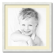 ArtToFrames 24x24 Matted Picture Frame with 20x20 Single Mat Photo Opening Framed in 1.25 Satin White Frame and 2 Oyster Mat (FWM-3966-24x24)