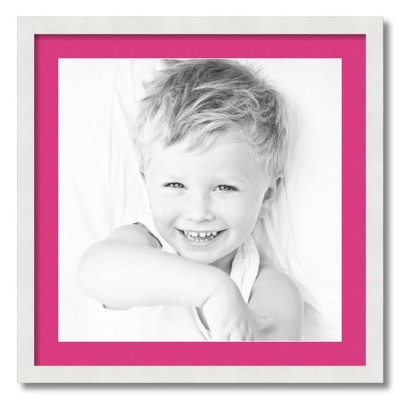 ArtToFrames 24x24 Matted Picture Frame with 20x20 Single Mat Photo Opening Framed in 1.25 Satin White Frame and 2 Tulip Mat (FWM-3966-24x24)