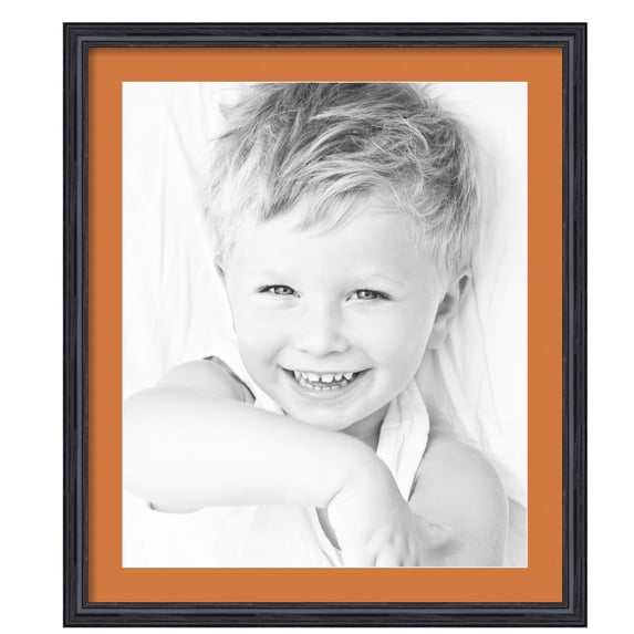 ArtToFrames 24x28" Matted Picture Frame with 20x24" Single Mat Photo Opening Framed in 1.25" Black Stain on Solid Red Oak and 2" Octoberfest Mat (FWM-4083-24x28)