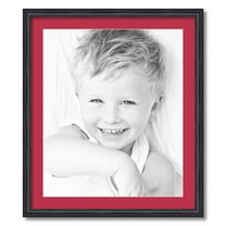 ArtToFrames 24x28 Matted Picture Frame with 20x24 Single Mat Photo Opening Framed in 1.25 Black Stain on Solid Red Oak and 2 Rouge Mat (FWM-4083-24x28)